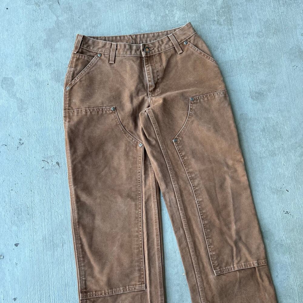 Carhartt brown WOMENS double knee work wear carpenter pants - Picture 2 of 7